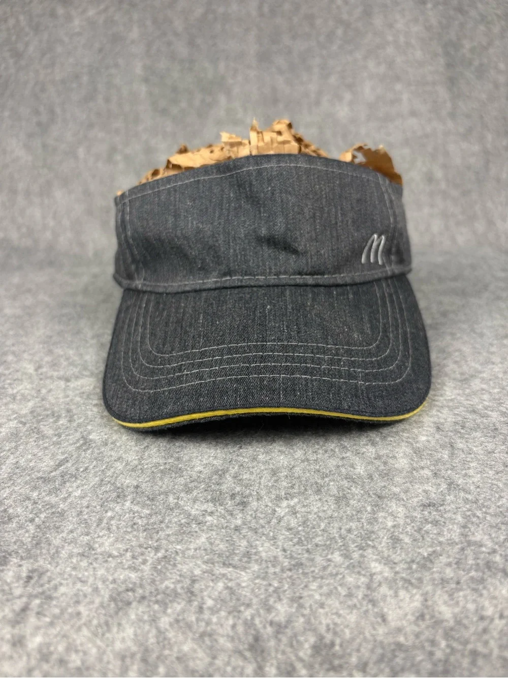 McDonald's Dark Gray Denim Visor Cap with Yellow Trim